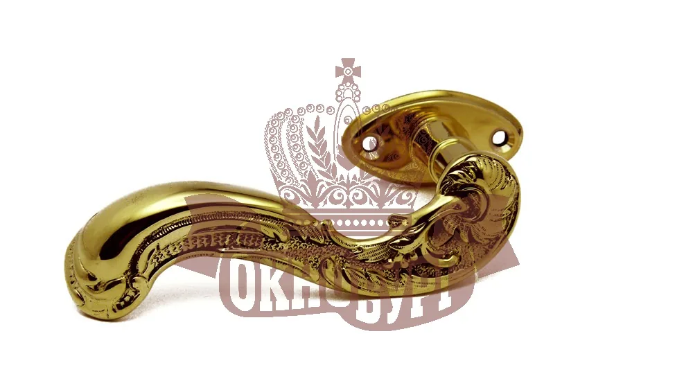 Ручка латунная «Рококо» на овальной розетке
