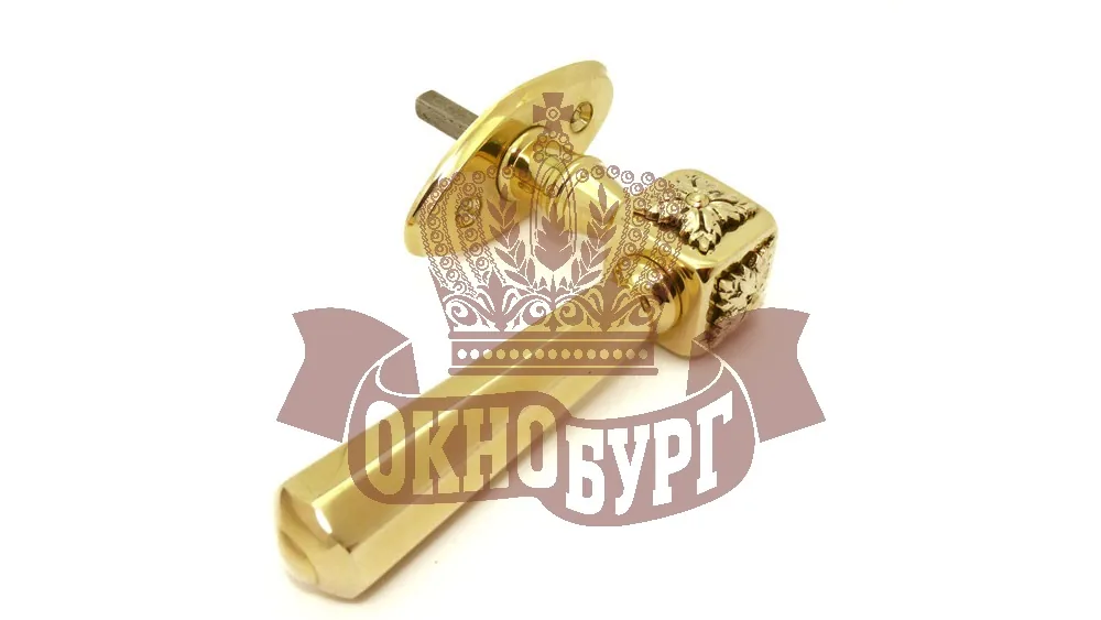 Ручка латунная «Восьмигранник с цветочком»